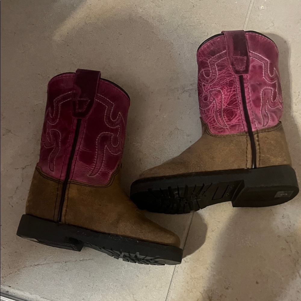 Pink and Brown Western Boots. Boot Barn. Never worn